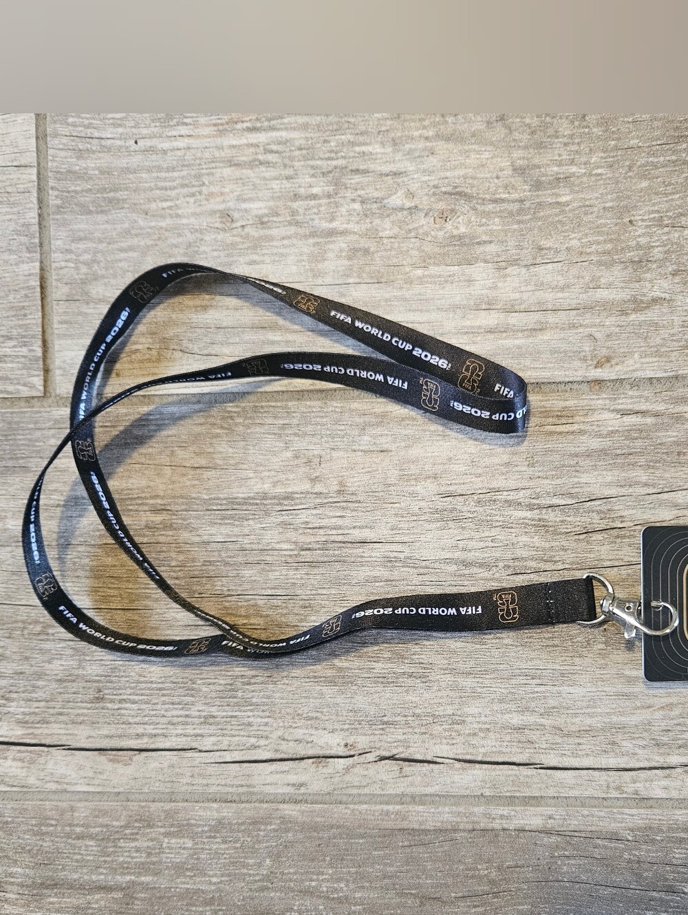 FIFA World Cup 2022 Black Lanyard with Gold Accent Badge Holder